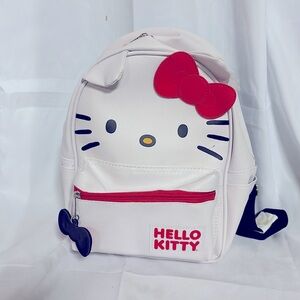 Hello Kitty faux leather white med back pack